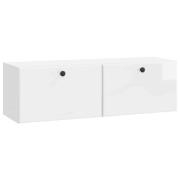 vidaXL Väggmonterad TV-bänk Väggmonterad Vit högglans 98 x 31 x 30 cm