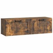 vidaXL Väggmonterad TV-bänk Rökt ek 98 x 31 x 30 cm Konstruerat trä