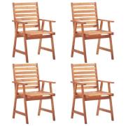 vidaXL Trädgårdsstolar 4 st massivt akaciaträ