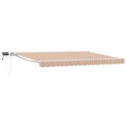vidaXL Manuell markisram med LED-lampor Blå, Orange, Vit 4,5 × 3,5 m