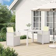 vidaXL Trädgårdsmöbelset med kudde 3 pcs Vit och grädde PP