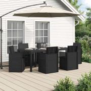 vidaXL Trädgårdsmöbelset med kudde 7 pcs Antracit PP