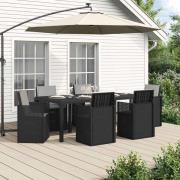 vidaXL Trädgårdsmöbelset med kudde 7 pcs Antracit och Ljusgrå PP