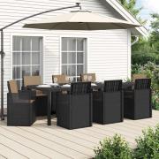 vidaXL Trädgårdsmöbelset med kudde 9 pcs Antracit och taupe PP