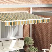 vidaXL Markiskappa Ersättning Grön och gul 230 x 20 cm Polyester
