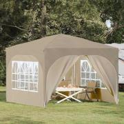 vidaXL Pop-up Partytält 290 x 290 x 245 cm Gräddvit