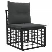 vidaXL Modulär utomhus soffen utan armar Svart konstrotting