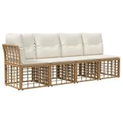 vidaXL 4-sits trädgårdsoffa med vänster arm 4 pcs 4-Antal sittplatser