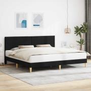 vidaXL Sängram med huvudgavel Svart 200 x 200 cm Tyg