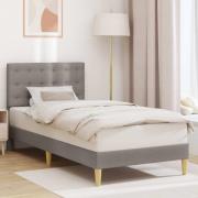 vidaXL Sängram med huvudgavel Taupe 90 x 200 cm Tyg