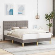 vidaXL Sängram med huvudgavel Taupe 120 x 200 cm Tyg