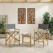 vidaXL Hopfällbar regissörsstol 2 pcs Naturfärg 58 x 48 x 115 cm