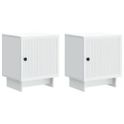 vidaXL Nattduksbord 2 pcs Vit 43 x 34,5 x 50 cm Konstruerat trä