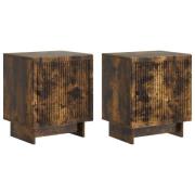 vidaXL Nattduksbord 2 pcs Rökt ek 43 x 34,5 x 50 cm Konstruerat trä