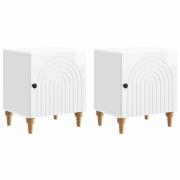 vidaXL Nattduksbord 2 pcs Vit högglans 43 x 34,5 x 50 cm