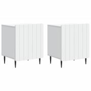 vidaXL Nattduksbord 2 pcs Vit 43 x 34,5 x 52 cm Konstruerat trä