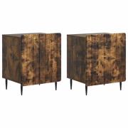 vidaXL Nattduksbord 2 pcs Rökt ek 43 x 34,5 x 52 cm Konstruerat trä