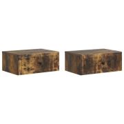 vidaXL Nattduksbord 2 pcs Rökt ek 49 x 34,5 x 20 cm Konstruerat trä