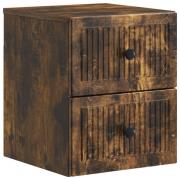 vidaXL Väggmonterat Sängbord Rökt ek 33 x 34,5 x 40 cm Konstruerat trä
