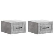vidaXL Väggmonterat Sängbord 2 pcs Betonggrå 34,5 x 33 x 20 cm