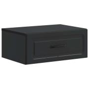 vidaXL Väggmonterat Sängbord Svart 49 x 34,5 x 20 cm Konstruerat trä