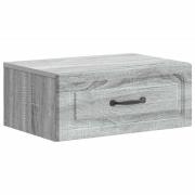 vidaXL Väggmonterat Sängbord med låda Grå sonoma-ek 49 x 34,5 x 20 cm