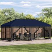 vidaXL Paviljong med väggar 6 x 3 m Blå Polyester och Stål 190