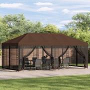 vidaXL Paviljong med väggar 6 x 3 m Brun Polyester och Stål 190