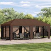 vidaXL Paviljong med väggar 6 x 3 m Brun Polyester och Stål 190