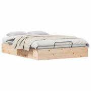 vidaXL Bäddsoffa med förvaring Naturfärg 120 x 200 cm Massivt furu