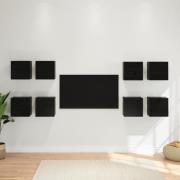 vidaXL Väggmonterat TV-förråd 8 pcs Svart ek 30,5 x 30 x 30 cm