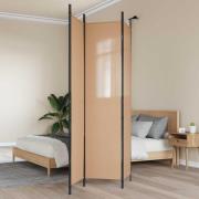 vidaXL 3-panelers rumsavdelare Beige 150 x 220 cm Tyg