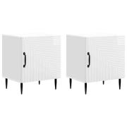vidaXL Nattduksbord 2 pcs Vit högglans 43 x 34,5 x 50 cm