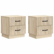 vidaXL Nattduksbord med låda 2 pcs Sonoma-ek 43 x 34,5 x 44,5 cm
