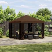 vidaXL Paviljong 3 x 3 m Brun Polyester och Stål 190 gsm