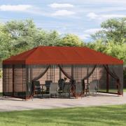 vidaXL Gazebo-tak med sidoväggar 6 x 3 m Terracotta Polyester 190