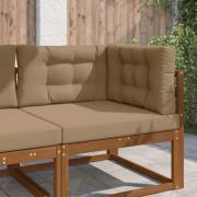 vidaXL Utomhus Soffa Kudde 3 pcs Taupe Polyester