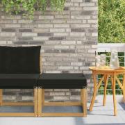 vidaXL Utomhuspall Massivt akaciaträ och Textilene-tyg Vit