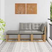 vidaXL Sektionell Soffa Enheter med kudde 3 Stycke Vit