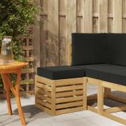 vidaXL Utomhuspall med kudde Vit 43 x 43 x 45 cm Massivt Akaciaträ