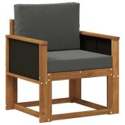 vidaXL Utomhus Mellansoffa Massivt Akaciaträ Naturlig