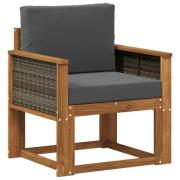 vidaXL Utomhus Mellansoffa Massivt Akaciaträ Naturlig