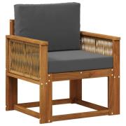 vidaXL Utomhus Mellansoffa Massivt Akaciaträ Naturlig