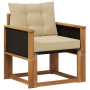 vidaXL Utomhus Mellansoffa Massivt Akaciaträ Naturlig