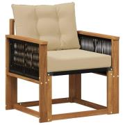 vidaXL Utomhus Mellansoffa Massivt Akaciaträ Naturlig