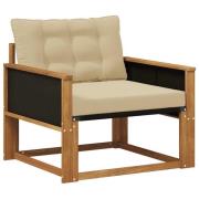 vidaXL Utomhussoffset Massivt Akaciaträ och Textilene Naturfärg