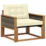 vidaXL Utomhussoffset Massivt Akaciaträ och Textilene Naturfärg