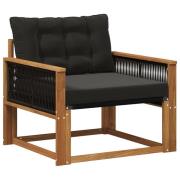 vidaXL Utomhussoffset Massivt Akaciaträ och Textilene Naturfärg