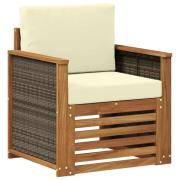 vidaXL Utomhus Mellansoffa Naturlig
