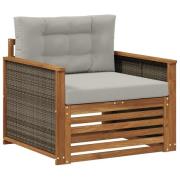 vidaXL Utomhus Mellansoffa Massivt Akaciaträ Naturlig